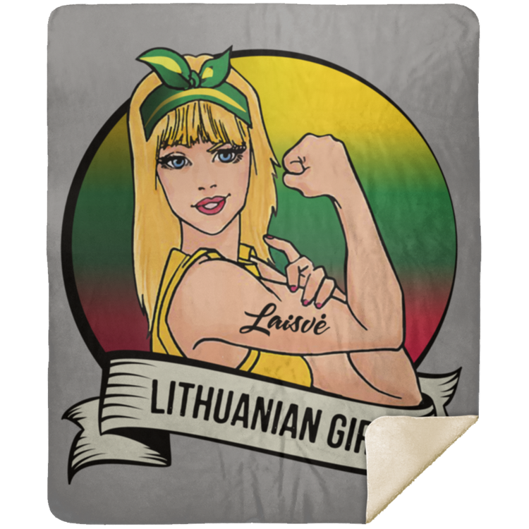 Lithuanian Girl - Premium Mink Sherpa Blanket 50x60