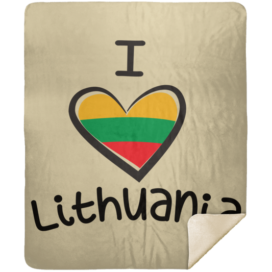 I Love Lithuania - Premium Mink Sherpa Blanket 50x60
