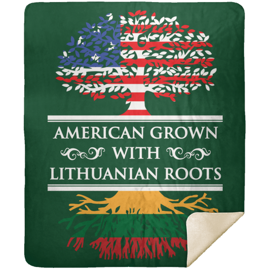 American Grown Lithuanian Roots - Premium Mink Sherpa Blanket 50x60