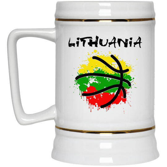 Abstract Lithuania - 22 oz. Ceramic Stein - Lithuania Strong