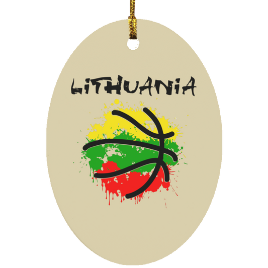 Abstract Lithuania - MDF Oval Ornament - Lithuania Strong