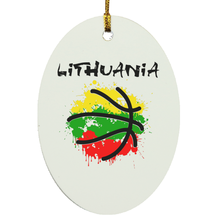 Abstract Lithuania - MDF Oval Ornament - Lithuania Strong