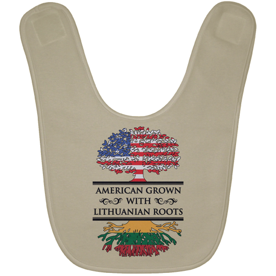 American Grown Lithuanian Roots - BABYBIB Baby Bib - Lithuania Strong