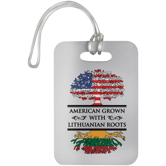 American Grown Lithuanian Roots - Luggage Bag Tag - Lithuania Strong