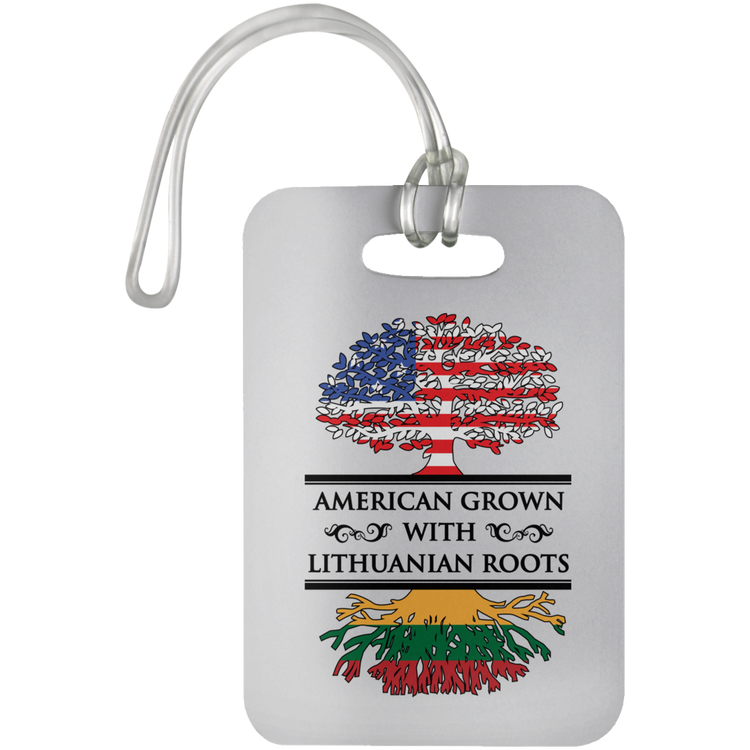 American Grown Lithuanian Roots - Luggage Bag Tag - Lithuania Strong