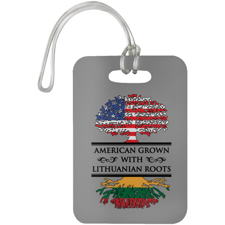 American Grown Lithuanian Roots - Luggage Bag Tag - Lithuania Strong