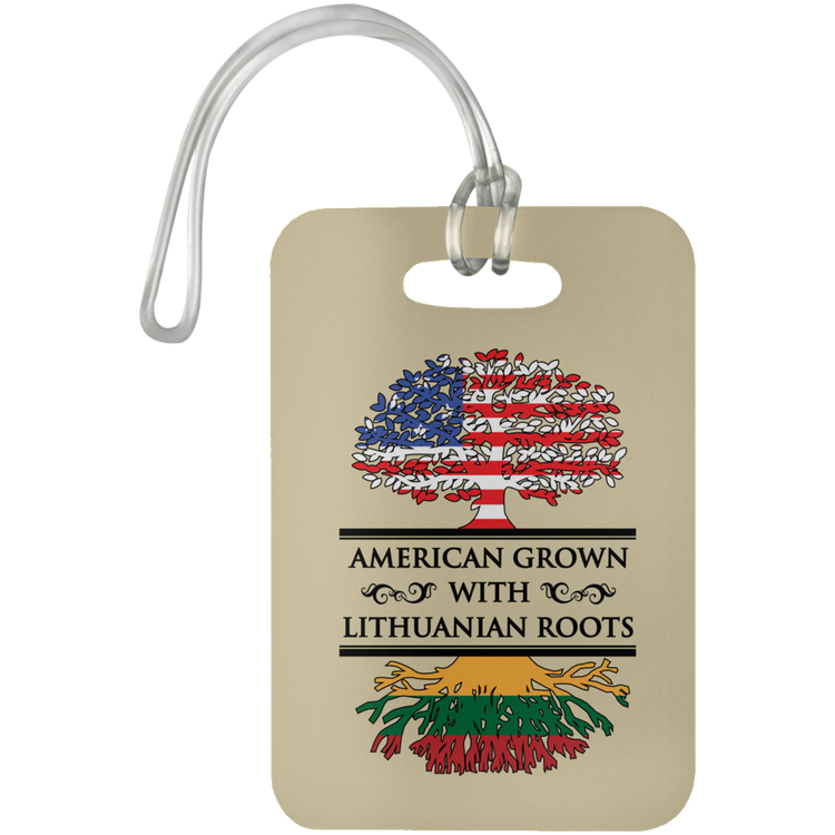 American Grown Lithuanian Roots - Luggage Bag Tag - Lithuania Strong