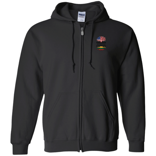American Grown Lithuanian Roots - MenWomen Unisex Comfort Full-Zip Hoodie - Lithuania Strong