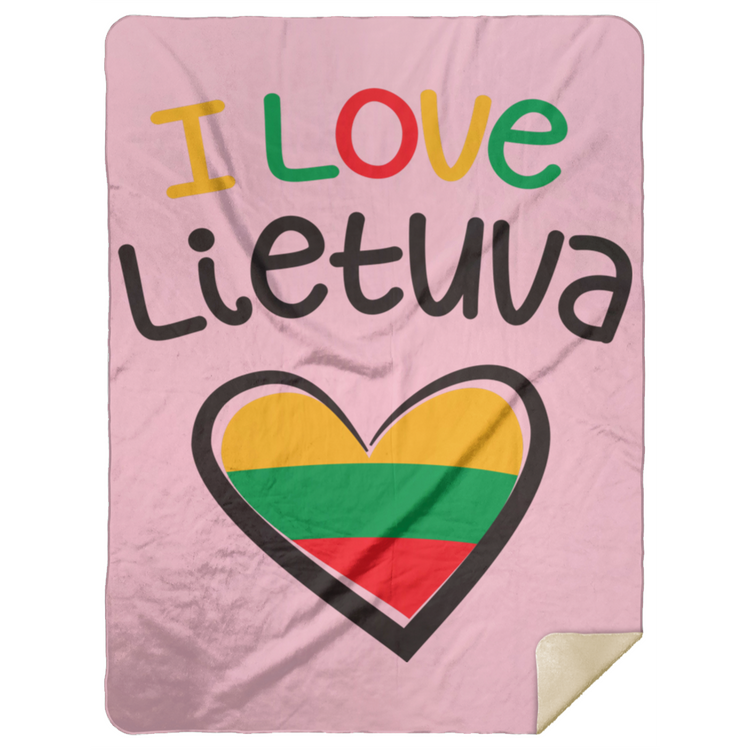 I Love Lietuva - Premium Mink Sherpa Blanket 60x80