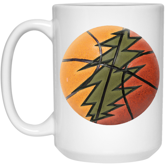 Basketball Bolt - 15 oz. White Ceramic Mug - Lithuania Strong