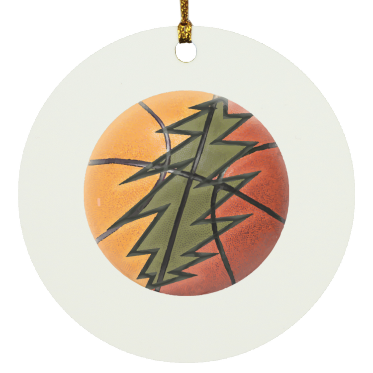 Basketball Bolt - MDF Circle Ornament - Lithuania Strong