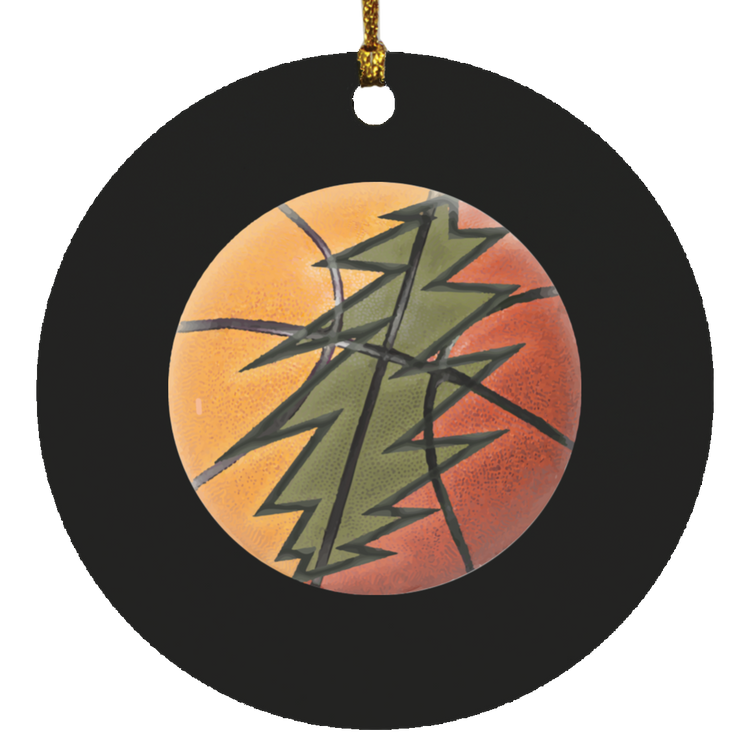 Basketball Bolt - MDF Circle Ornament - Lithuania Strong