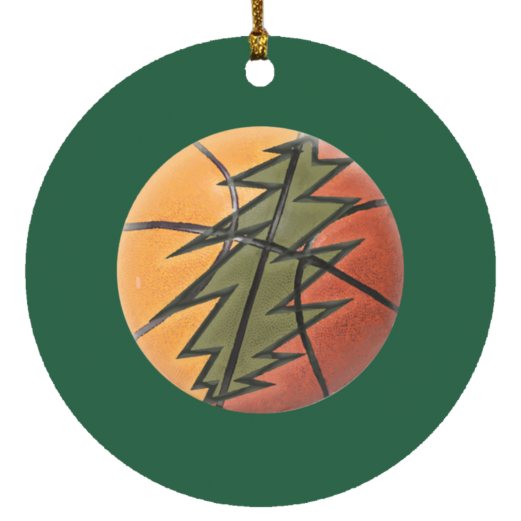 Basketball Bolt - MDF Circle Ornament - Lithuania Strong