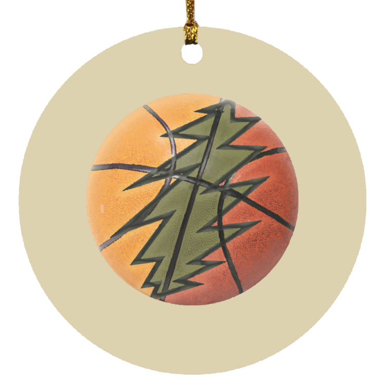 Basketball Bolt - MDF Circle Ornament - Lithuania Strong