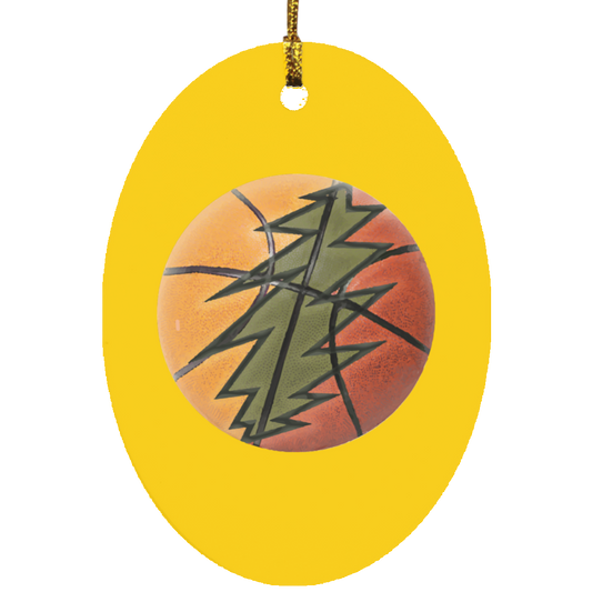 Basketball Bolt - MDF Oval Ornament - Lithuania Strong