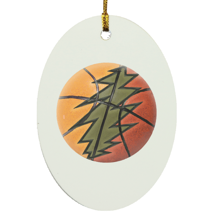 Basketball Bolt - MDF Oval Ornament - Lithuania Strong