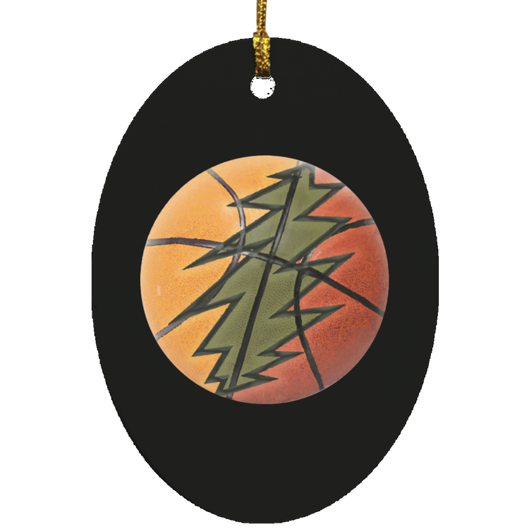 Basketball Bolt - MDF Oval Ornament - Lithuania Strong