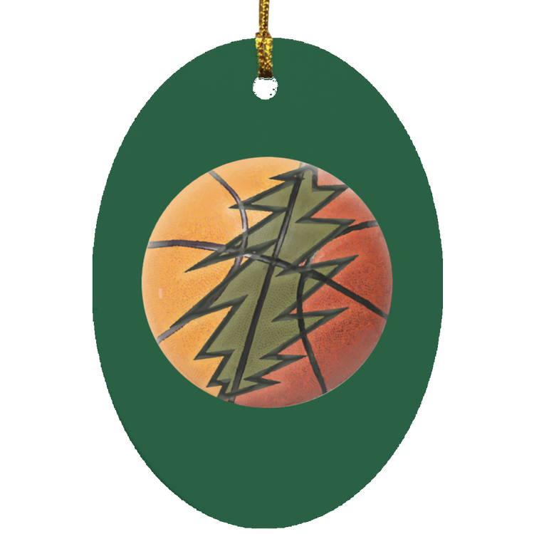 Basketball Bolt - MDF Oval Ornament - Lithuania Strong