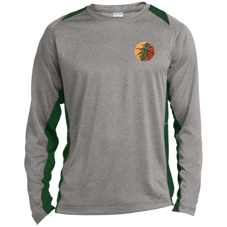 Basketball Bolt - Mens Long Sleeve Colorblock Activewear Performance T - Lithuania Strong