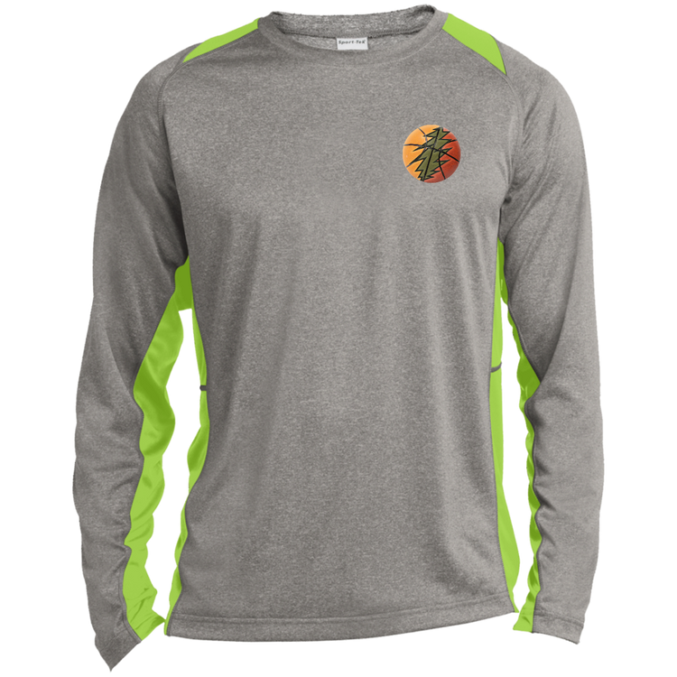 Basketball Bolt - Mens Long Sleeve Colorblock Activewear Performance T - Lithuania Strong