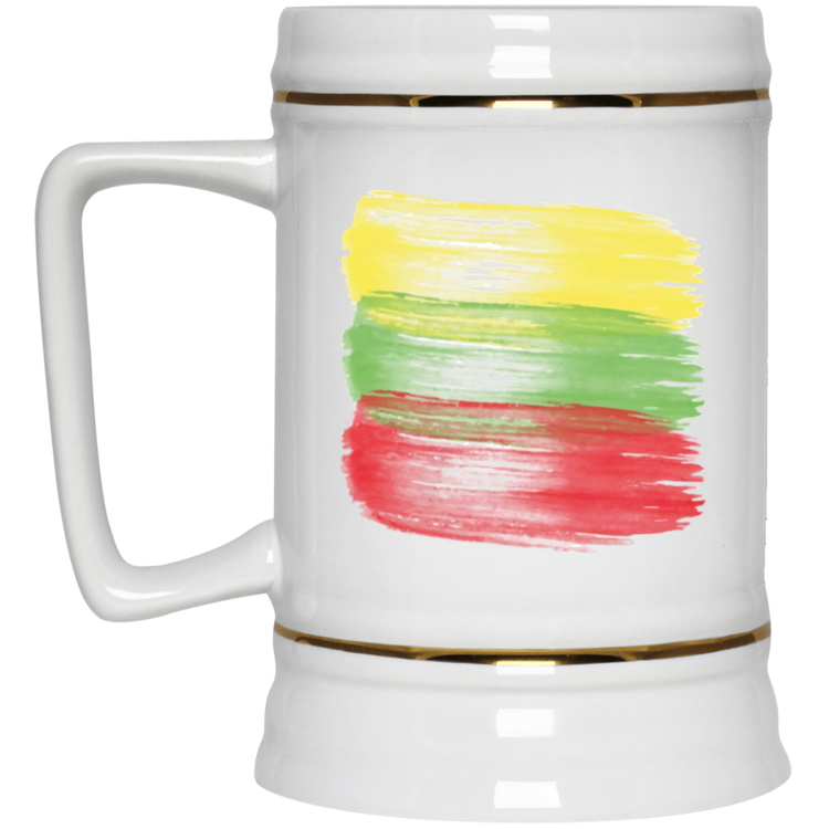 Brush Strokes - 22 oz. Ceramic Stein - Lithuania Strong