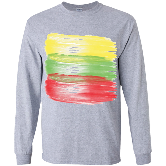 Brush Strokes - Boys Youth Classic Long Sleeve T-Shirt - Lithuania Strong