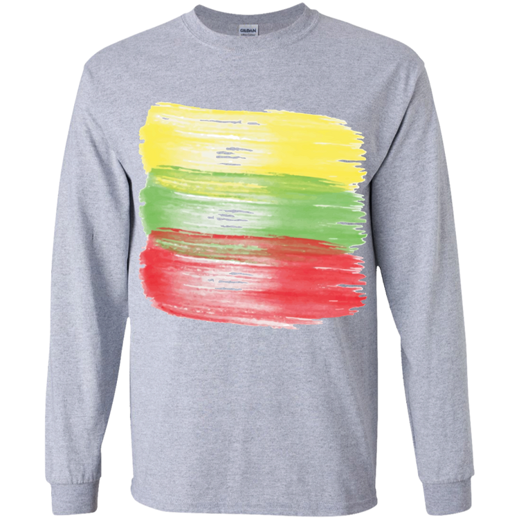 Brush Strokes - Boys Youth Classic Long Sleeve T-Shirt - Lithuania Strong