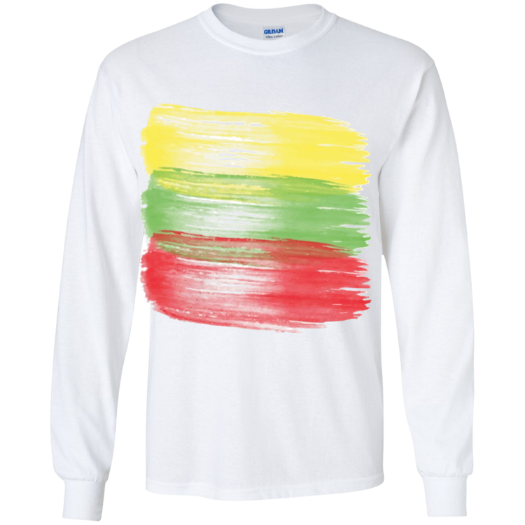 Brush Strokes - Boys Youth Classic Long Sleeve T-Shirt - Lithuania Strong