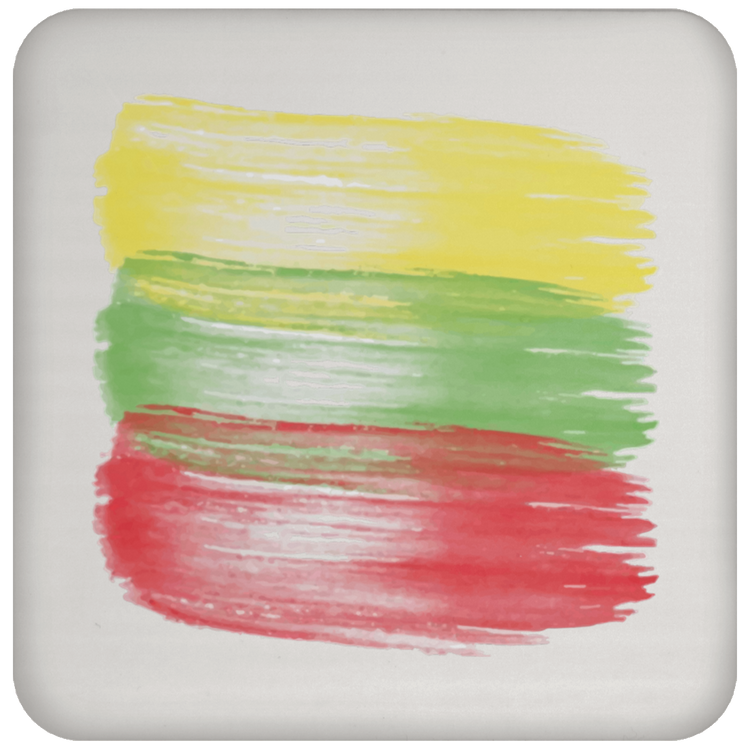 Brush Strokes - High Gloss Coaster - Lithuania Strong