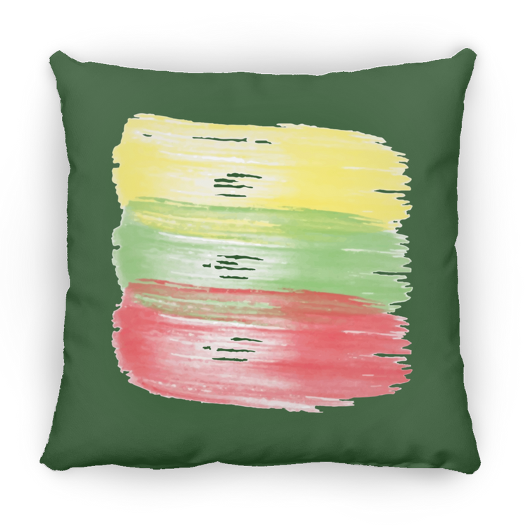 Brush Strokes - Large Square Pillow - Lithuania Strong