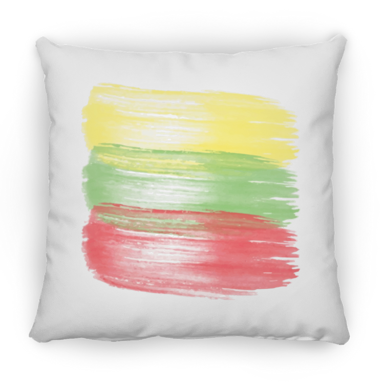 Brush Strokes - Large Square Pillow - Lithuania Strong