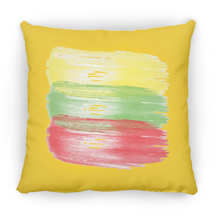 Brush Strokes - Large Square Pillow - Lithuania Strong