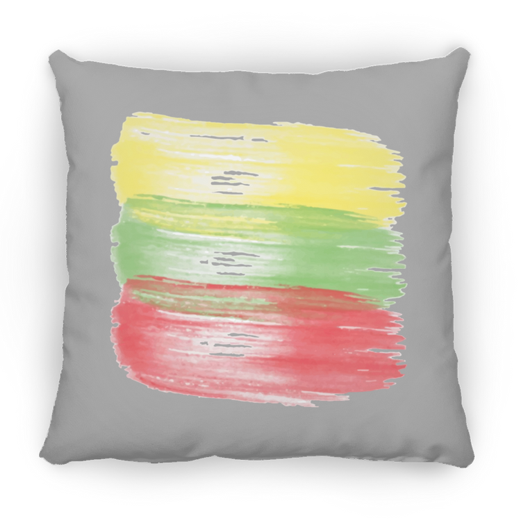 Brush Strokes - Large Square Pillow - Lithuania Strong