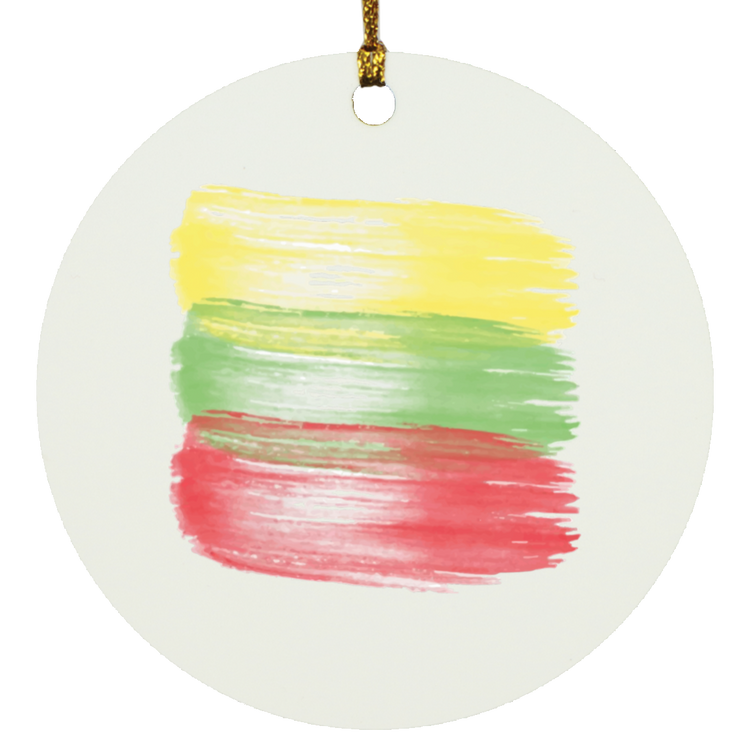 Brush Strokes - MDF Circle Ornament - Lithuania Strong