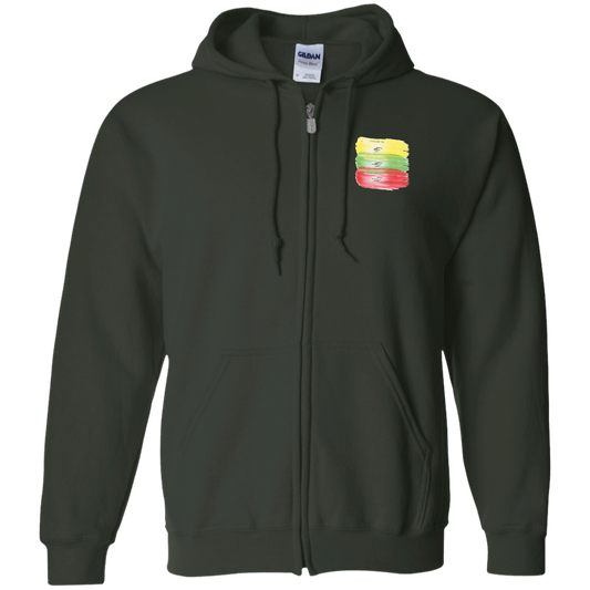 Brush Strokes - MenWomen Unisex Comfort Full-Zip Hoodie - Lithuania Strong