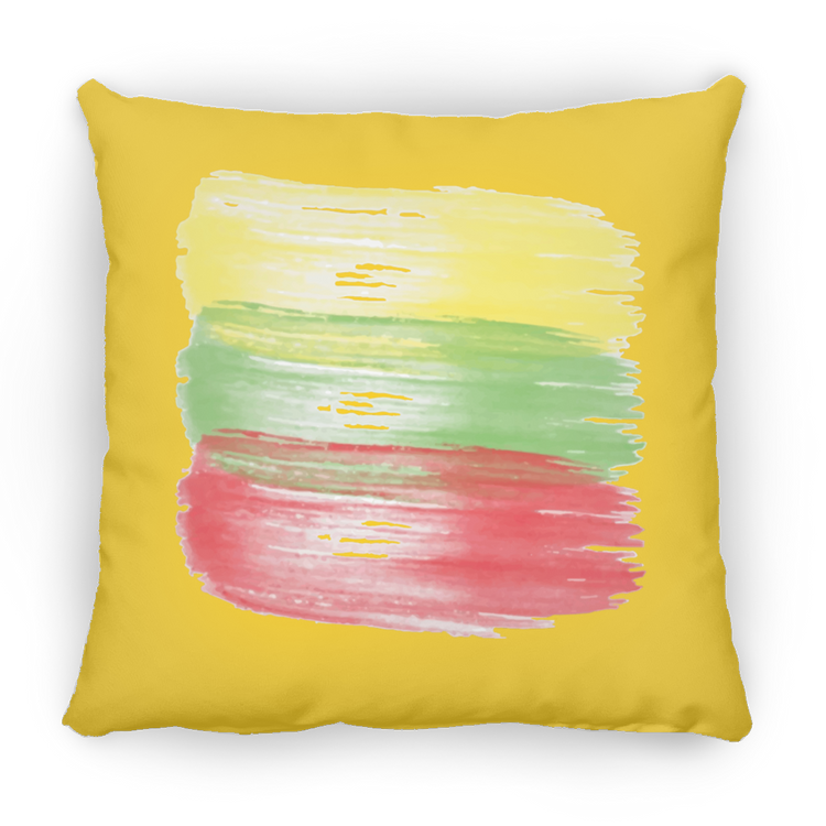 Brush Strokes - Small Square Pillow - Lithuania Strong