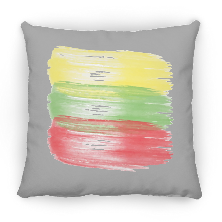 Brush Strokes - Small Square Pillow - Lithuania Strong