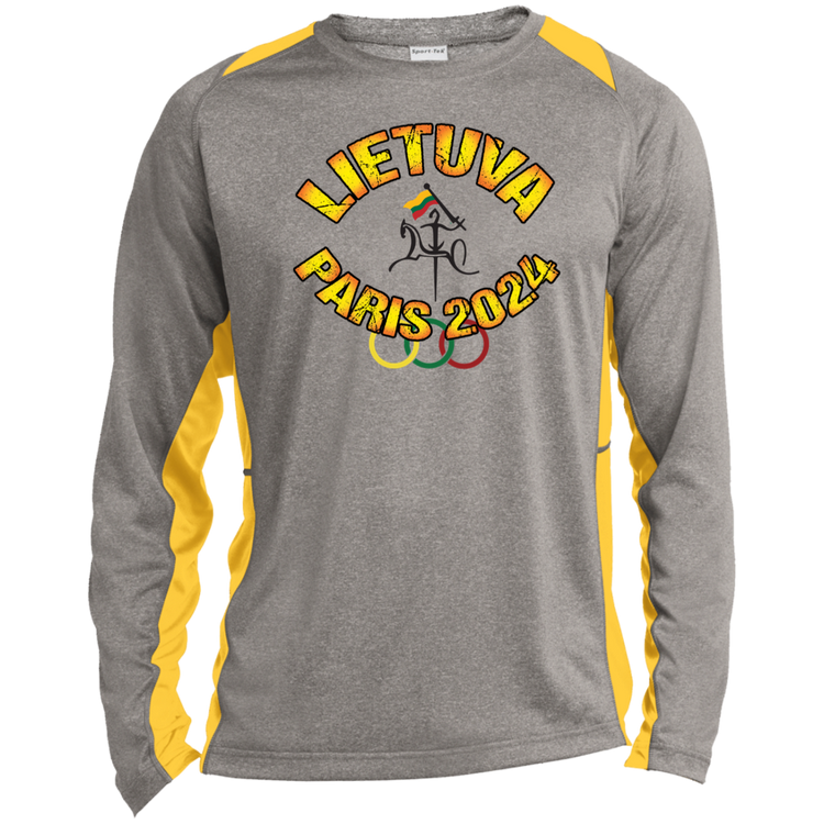 Team Lietuva 2024 Vytis - Men's Long Sleeve Colorblock Activewear Performance T