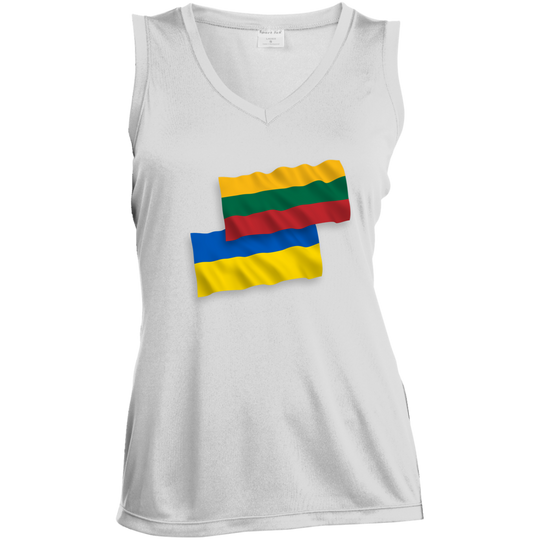 Lithuania Ukraine Flag - Women's Sleeveless V-Neck Activewear Tee