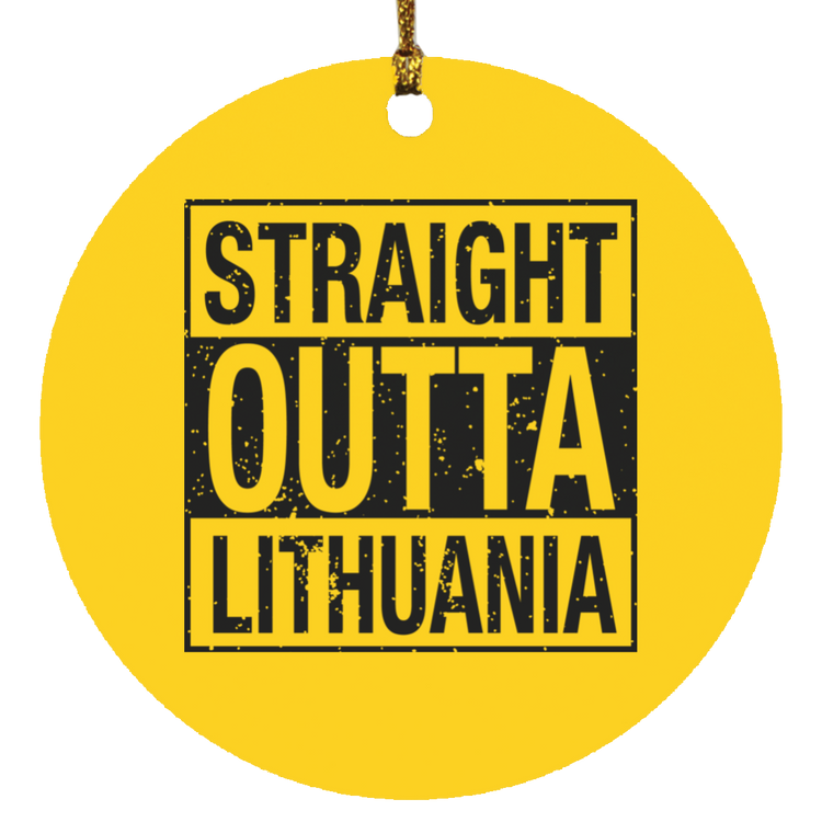 Straight Outta Lithuania - MDF Circle Ornament