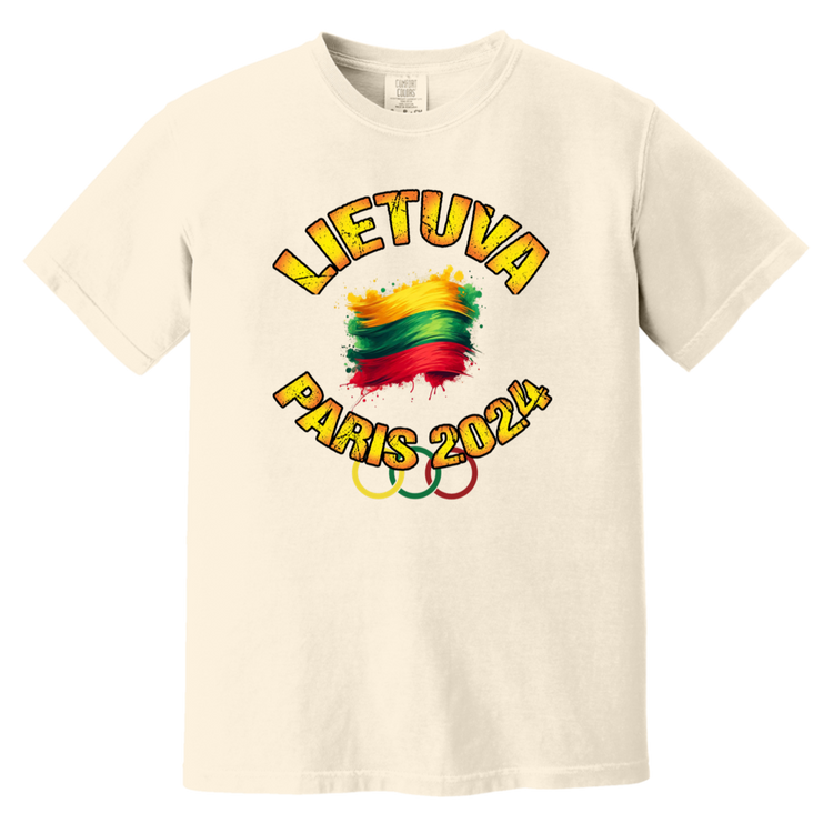 Team Lietuva 2024 Olympics - Men/Women Unisex Soft-Washed Comfort Cotton Short Sleeve T-Shirt