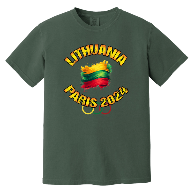 Team Lithuania 2024 Olympics - Men/Women Unisex Soft-Washed Comfort Cotton Short Sleeve T-Shirt