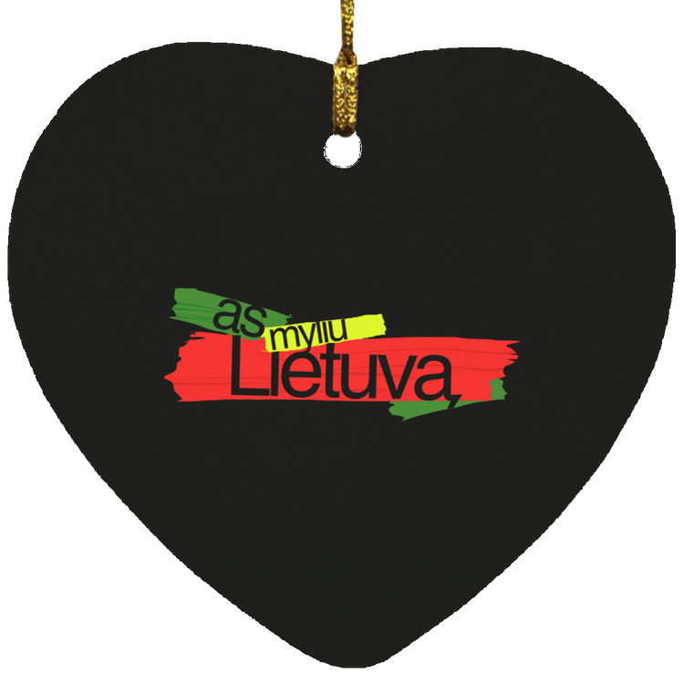 As Myliu Lietuva - MDF Heart Ornament