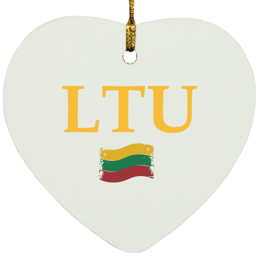 Lietuva LTU - MDF Heart Ornament