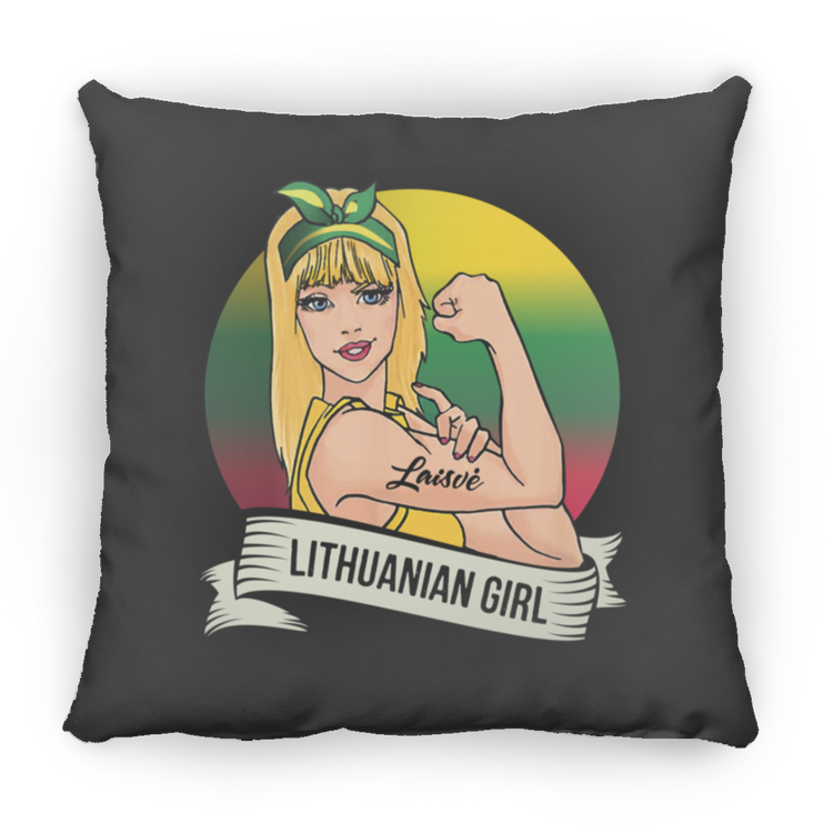 Lithuanian Girl - Large Square Pillow