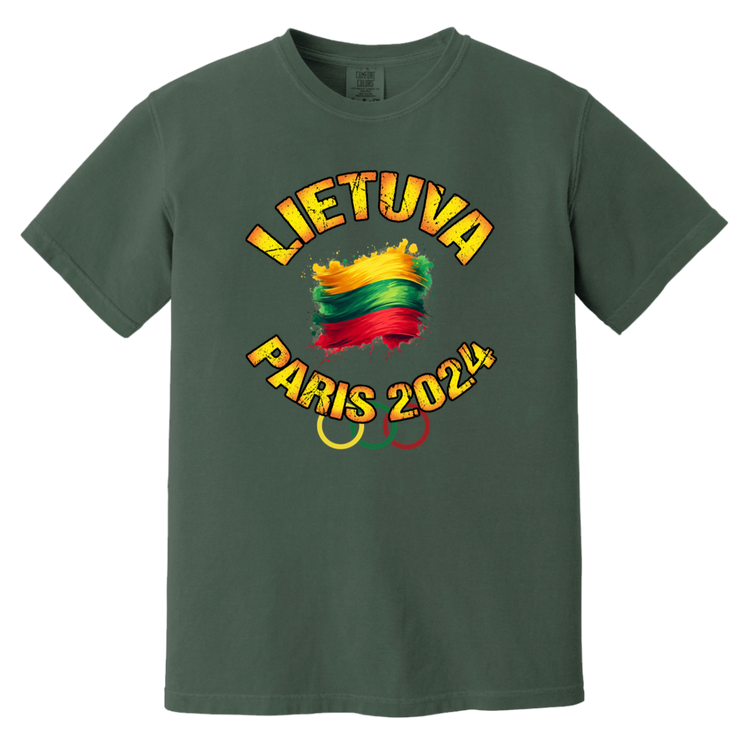 Team Lietuva 2024 Olympics - Men/Women Unisex Soft-Washed Comfort Cotton Short Sleeve T-Shirt