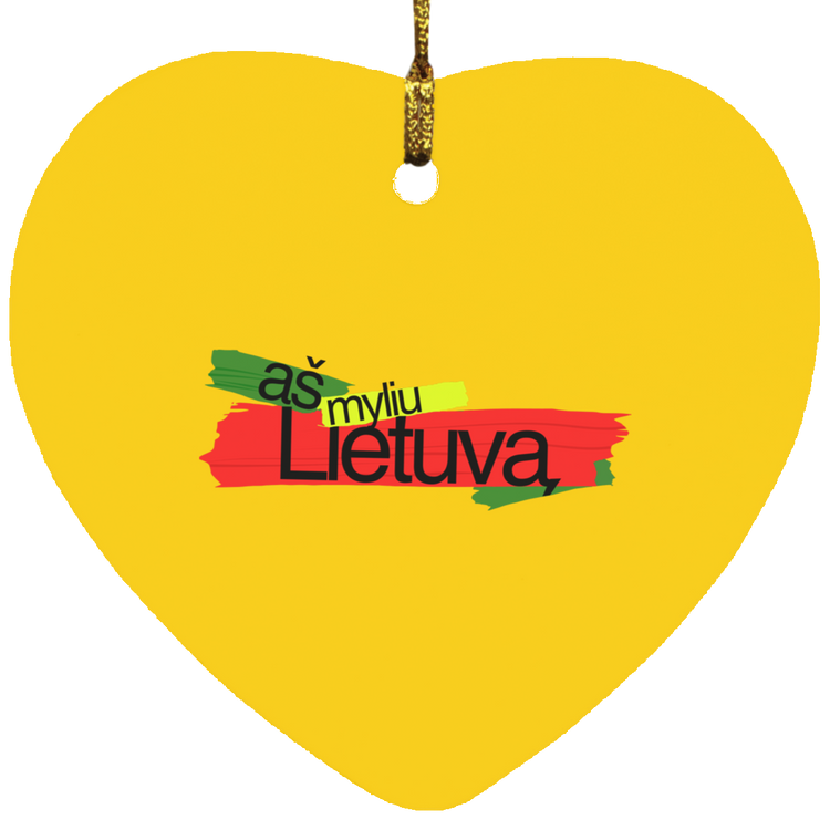 As Myliu Lietuva - MDF Heart Ornament