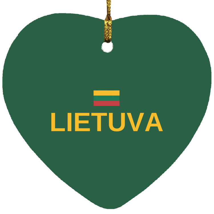 Lietuva - MDF Heart Ornament