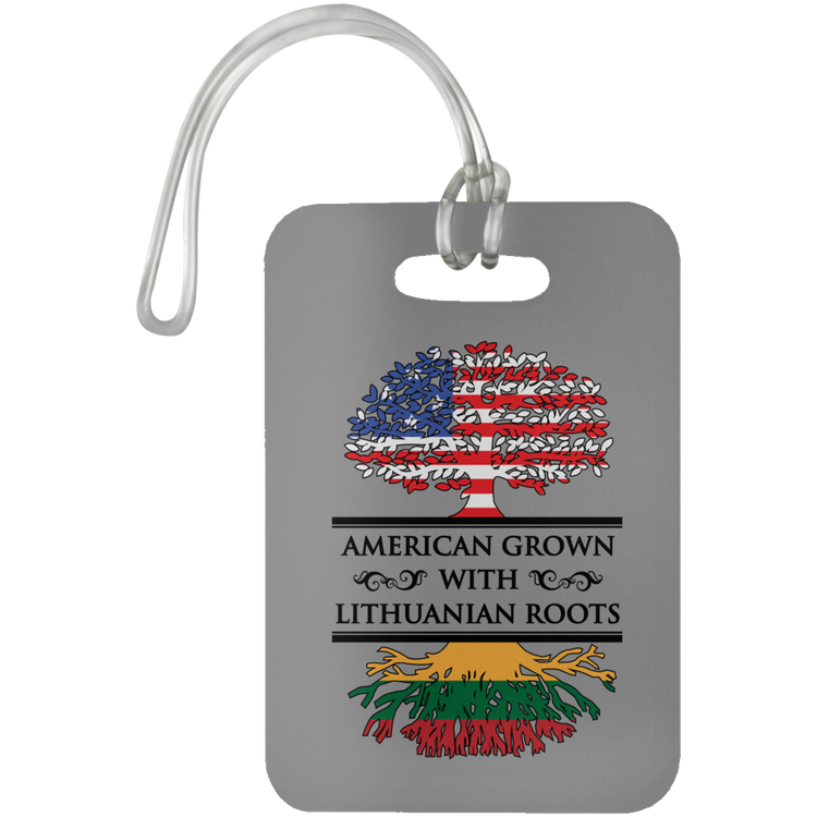 American Grown Lithuanian Roots - Luggage Bag Tag