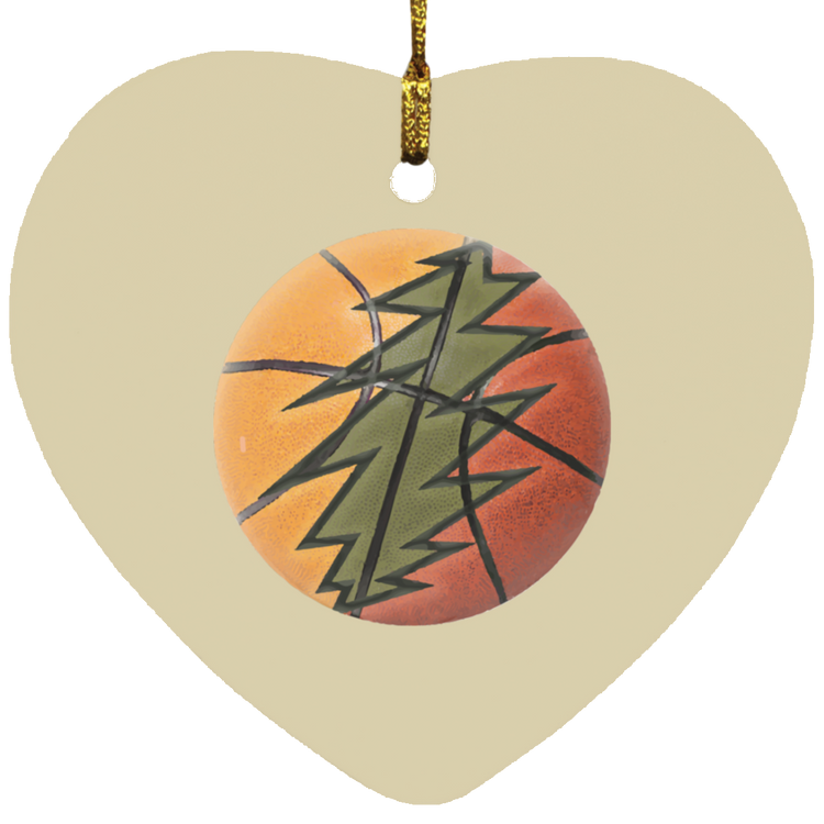 Basketball Bolt - MDF Heart Ornament